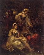 Narcisse Virgilio Diaz Four Spanish Maidens oil painting reproduction